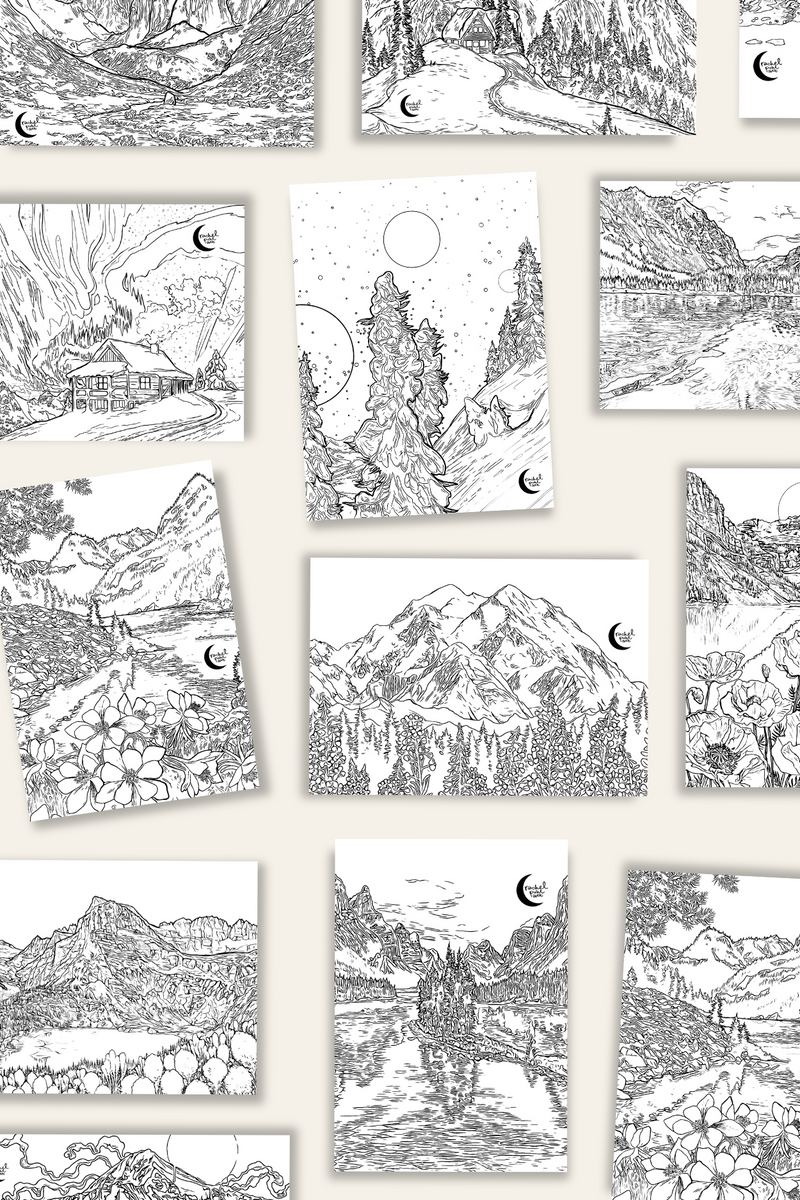 12 Coloring Pages // Digital Download