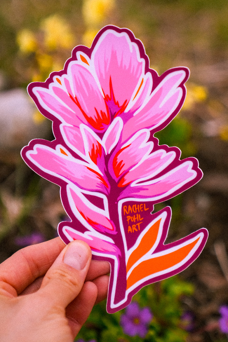 Hot Pink Paintbrush // XL Sticker