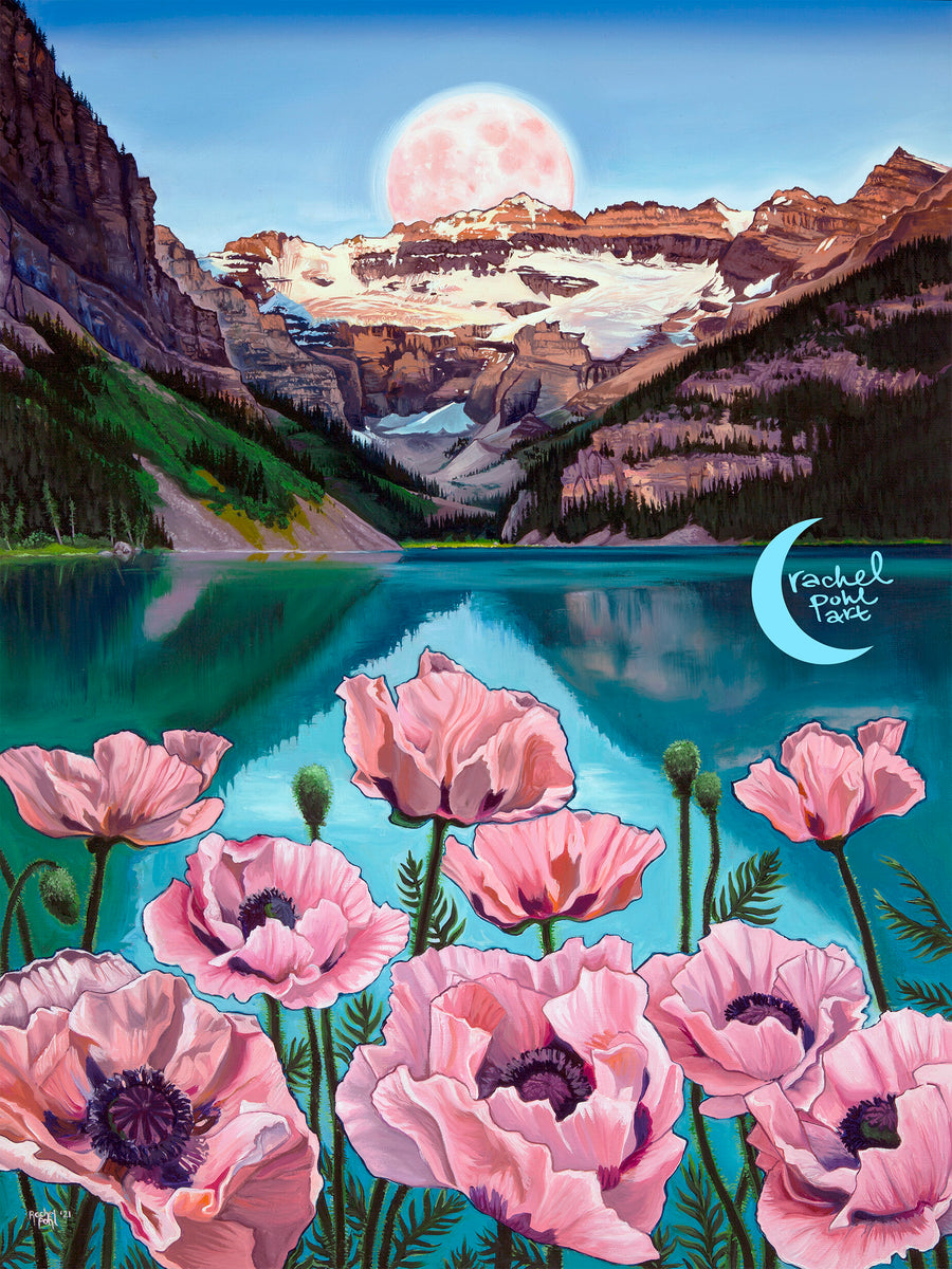 Lake Louise Poppies // Giclee Paper Print