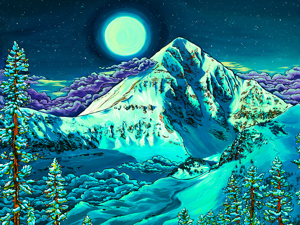 Lone Peak Moon // Giclee Paper Print