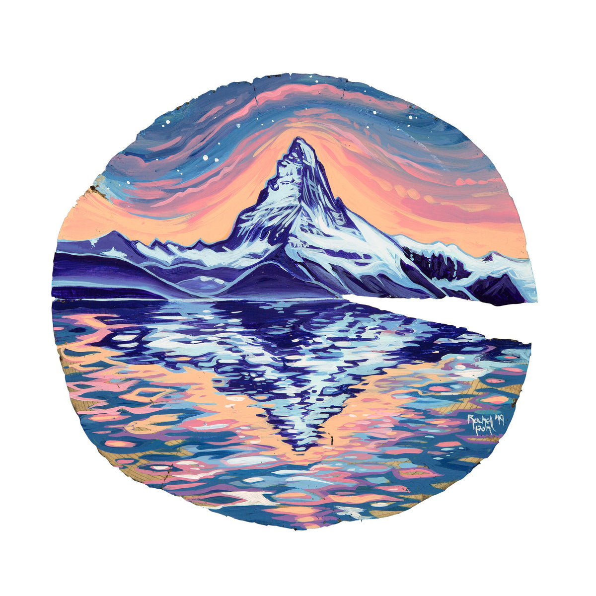 Matterhorn Woodround // Giclee Paper Print // 9x9