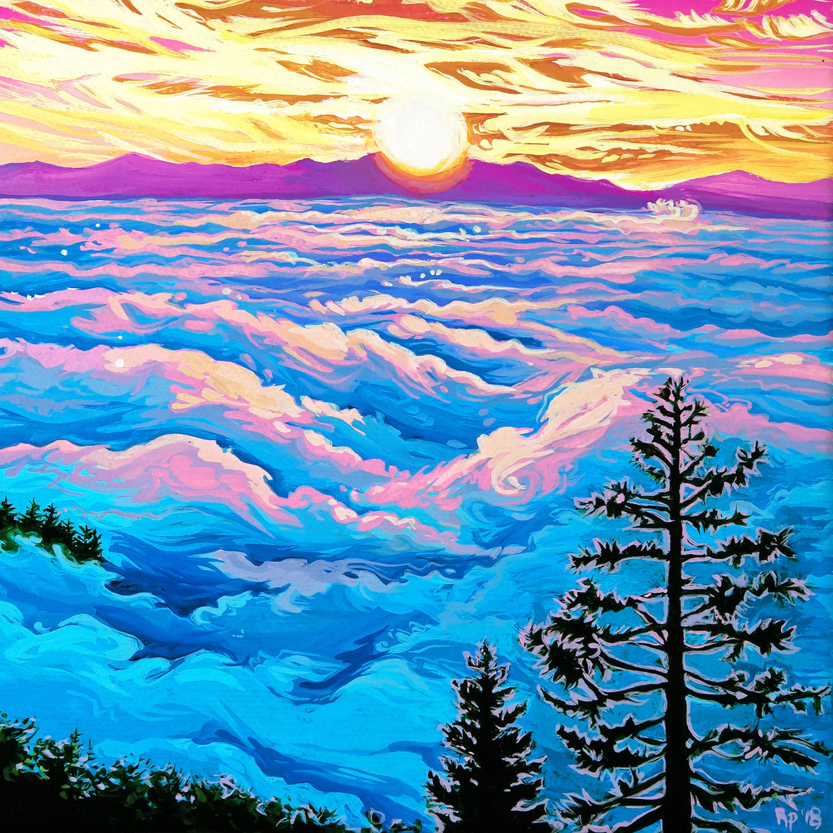 Mt.Tam Sunrise // Giclee Paper Print // 6x6