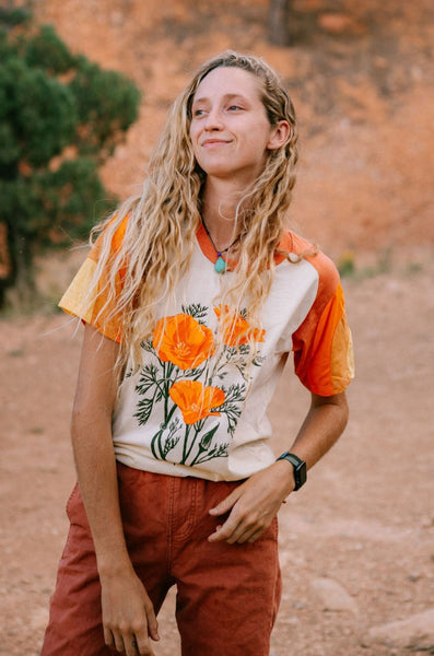 California Poppies // CAMP Tee – Rachel Pohl Art