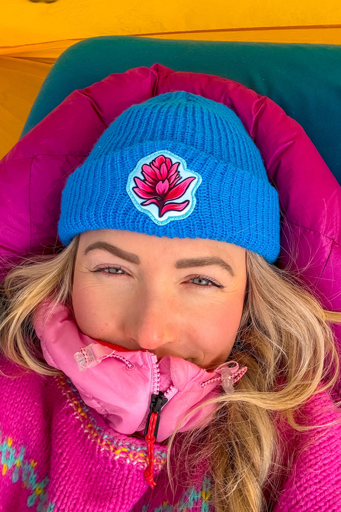 Whimgy Beanie Blue×Pink isecai Paintbrush // Bright Blue Beanie – Rachel Pohl Art