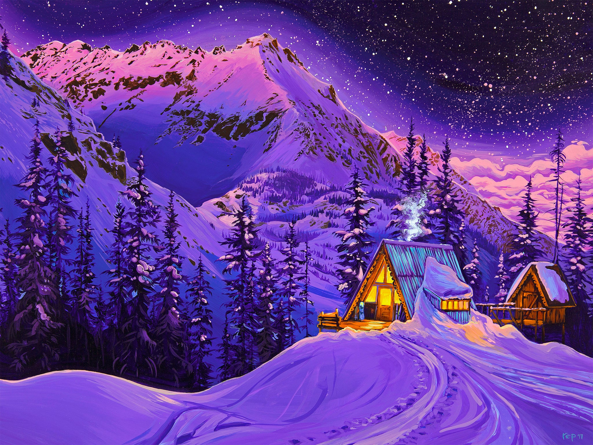 冬目景 アートグラフ PSYCHE A-Frame Alpenglow// Giclee Paper Print – Rachel Pohl Art